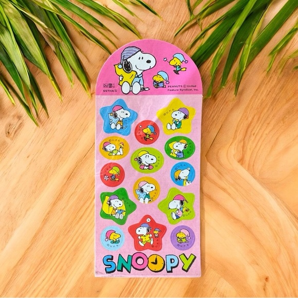 Vintage Peanuts Snoopy Lot – Camp Snoopy Sign, Woodstock Pouch, Sticker Sheet - Picture 8 of 10